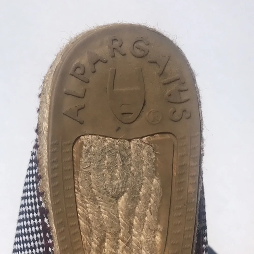 Handmade Spanish Espadrilles Gingham Brown/White
